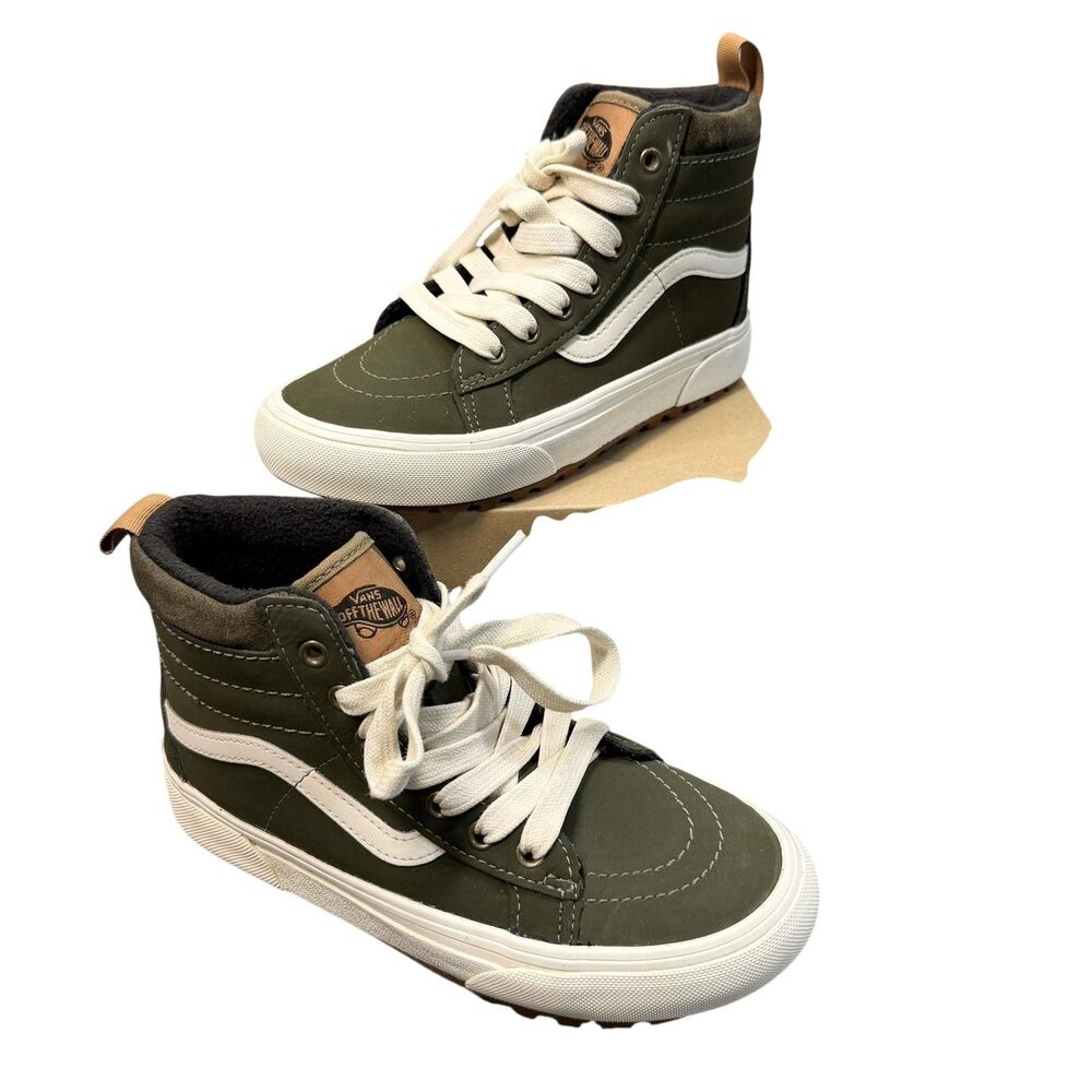 Vans MTE Shoes Youth Size 3 Green High Top Insulated Winter Lined Sneakers